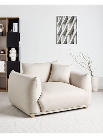 Beliani Sessel LUVOS in Beige/Braun - (W) 120 x (H) 74 x (L) 108 cm