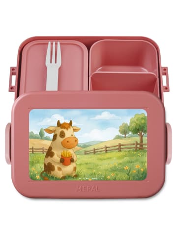 Mr. & Mrs. Panda Lunchbox Kuh Pommes Design ohne Spruch in Rot Pastell