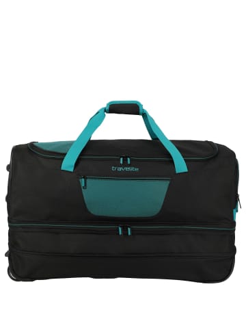 travelite Basics - Rollenreisetasche 98/119L 70 cm erw. (schwarz/petrol) in schwarz/petrol