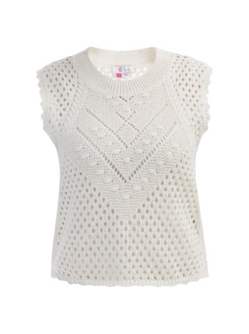 IZIA Damen Strickpullunder in Wollweiss