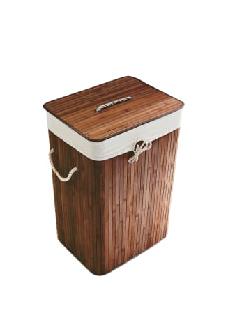 relaxdays 2 x Wäschekorb in Braun - (B)43,5 x (H)65,5 x (T)33,5 cm