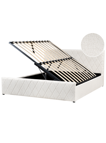 Beliani Doppelbett ROCHEFORT in Weiß - (W) 190 x (H) 99 x (L) 214 cm