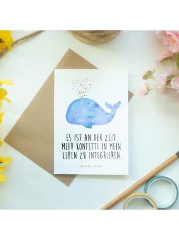 Mr. & Mrs. Panda Klappkarte Wal Konfetti mit Spruch in Weiß