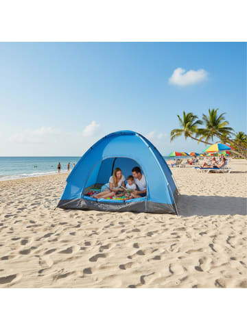 relaxdays Popup Strandzelt in Blau - (B)200 x (H)135 x (T)200 cm