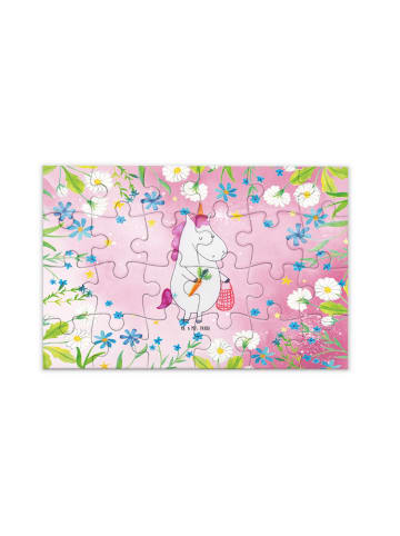 Mr. & Mrs. Panda Puzzle Einhorn Vegan ohne Spruch in Rot Pastell