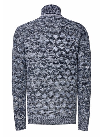 Rusty Neal Kontrast Grobstrick Rollkragen-Pullover in Marine