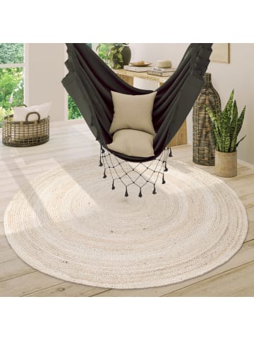 KADIMA DESIGN Baumwollteppich Boho wendbar in Weiß