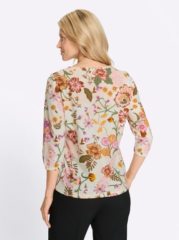Sieh an! 3/4-Arm-Shirt in champagner-hortensie-bedruckt