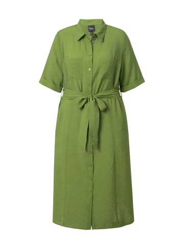 Ulla Popken Hemdblusenkleid in grasgrün