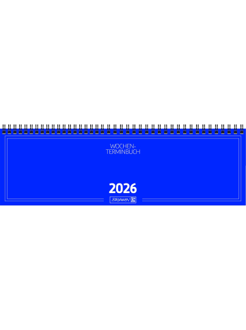 BRUNNEN Querkalender 774 32,6x10,2cm 1 Woche/2 Seiten Karton blau 2026