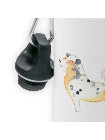 Mr. & Mrs. Panda Sportflasche Hund Australien Shepherd ohne Spruch in Weiß