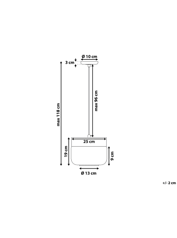 Beliani Pendelleuchten MURRAY in Weiß/Transparent - (W) 25 x (H) 117 x (L) 25 cm