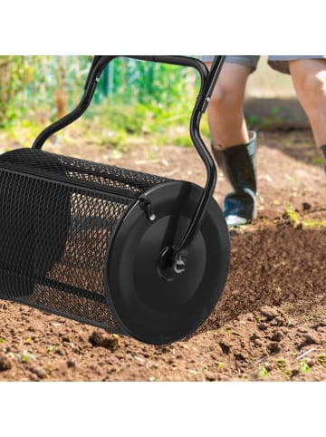 relaxdays Kompoststreuer in Schwarz - 75 L