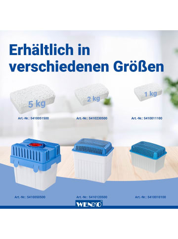 Wenko Feuchtigkeitskiller 1 kg Nachfüllpack 6er Set, Luftentfeuchter Nachfüllpack 6x 1 kg in Weiß