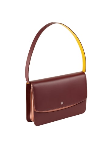 DuDu Schultertasche Leder 29 cm in burgundy