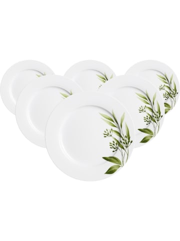 Ritzenhoff & Breker 6er Set Speiseteller Evora ø 24 cm in weiß-grün