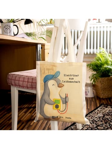 Mr. & Mrs. Panda Tote Bag Elektriker Leidenschaft Design mit Spruch in Weiß