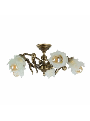 Licht-Erlebnisse Deckenlampe Ø 60 x (H)25 cm in Bronze hell glänzend Weiß