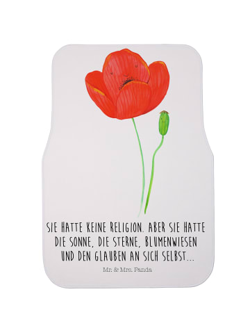 Mr. & Mrs. Panda Fahrer Autofußmatte Blume Mohnblume mit Spruch in Weiß