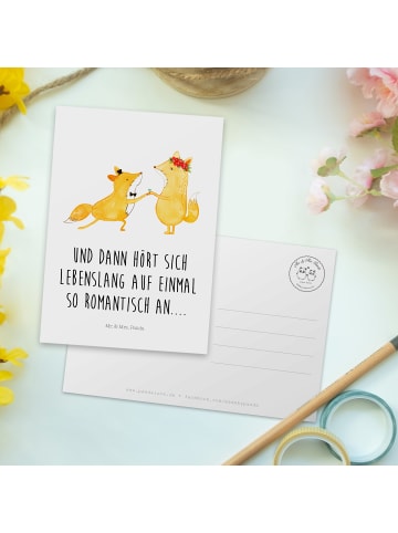Mr. & Mrs. Panda Wanddeko Füchse Hochzeit mit Spruch in Weiß