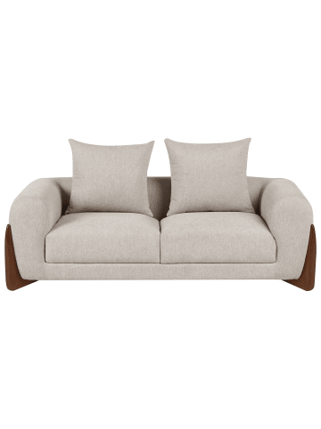 Beliani 2-Sitzer Sofa VINLIDEN in Beige/Braun - (W) 180 x (H) 62 x (L) 87 cm