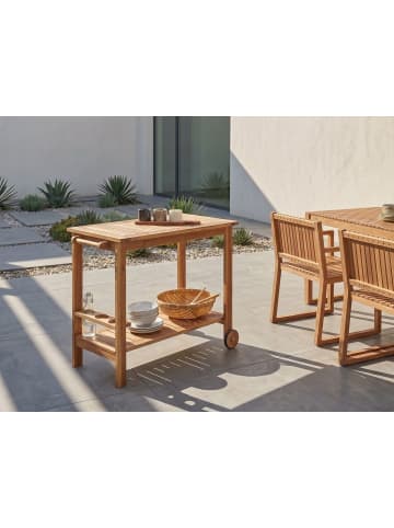 Beliani Beistelltisch SASSARI II in Braun - (W) 47 x (H) 74 x (L) 90 cm