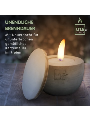 UNUS Outdoorkerze Kerzen quaderförmig 2er Set handgemacht in Grau