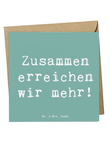 Mr. & Mrs. Panda Glückwunschkarte Spruch Im Team zuMenschmenarbeite... in Meeresbrise