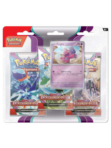 Pokémon Forgita | 3 Booster-Packs | Pokemon Karten deutsch | Karmesin & Purpur