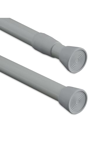 relaxdays Teleskopstange in Grau - 120–220 cm