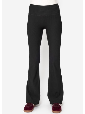 SASSYCLASSY Flare Leggings mit Rippstruktur in Schwarz