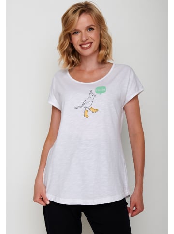 GreenBomb T-Shirt Animal Bird Fine in Weiß