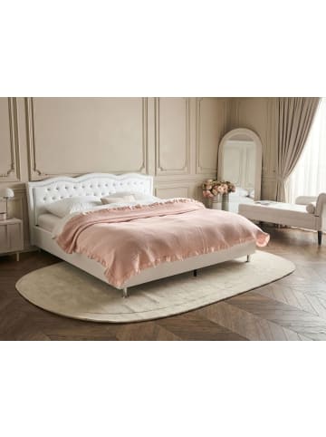 Beliani 2-tlg Doppelbett METZ in Weiß/Silber
