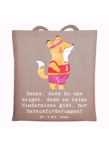 Mr. & Mrs. Panda Tragetasche Leichtathletik Trainerin Inspiratio... in Braun Pastell