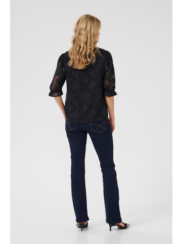 Cream Kurzarm-Bluse CRYana Regular fit in Pitch Black