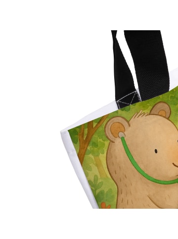 Mr. & Mrs. Panda Shopper Bär Arzt Design mit Spruch in Weiß