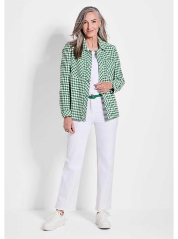 GOLDNER Jacke Blazer mit Hahnentrittmuster in grün / weiß / gemustert