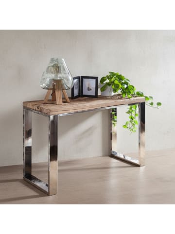 KADIMA DESIGN Konsolentisch Massivholz, Metallbeine, Upcycling-Möbelstück, 115 cm