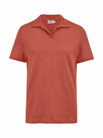 Hessnatur Hessnatur Jersey Polo Relaxed aus Leinen und Bio-Baumwolle in terrakotta