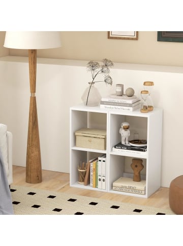 COSTWAY Bücherregal mit 2 Fächern in Weiß