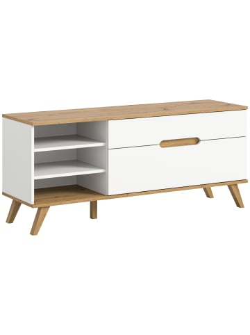 xonox.home Lowboard  (B/H/T: 140x60x40 cm) in weiß und Absetzung Nox Oak