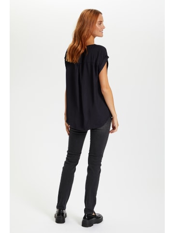 SAINT TROPEZ Ärmellose Bluse P1326, Classic fit in Blue Deep