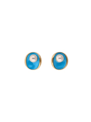 IZIA Women Stud Earrings in Rose Gold Turquoise