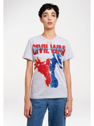 Logoshirt T-Shirt Marvel - Captain America - Civil War in grau-meliert