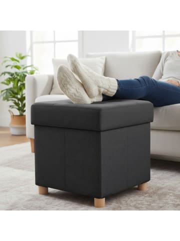 relaxdays Hocker in Dunkelgrau - (B)38 x (H)38 x (T)38 cm