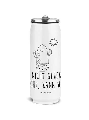 Mr. & Mrs. Panda Wasserflasche Kaktus Sonne mit Spruch in Weiß
