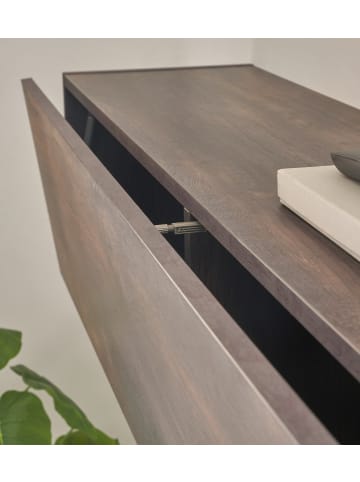 Furn.Design Wohnwand Thermo Eiche, grau, Wohnkombination 4-teilig 380 cm mit Soft-Close