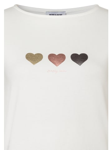 More & More süßes Herzchen-Kurzarmshirt in offwhite