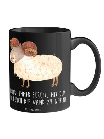 Mr. & Mrs. Panda Kaffeetasse Widder Power mit Spruch in Schwarz