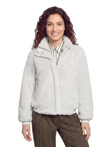 CARTOON Kunstfell-Jacke mit Reißverschlusstaschen in White Onyx